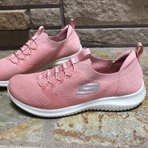 Skechers Memory Foam Knit Slip On Sneakers Pink 8